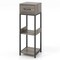 3 Tier Tall Plant Stand with Drawer Anti-tipping Devices-Grey